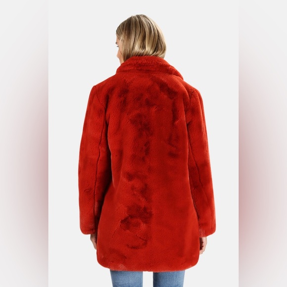 Apparis Sophie Faux Fur Coat Ginger - Picture 2 of 15